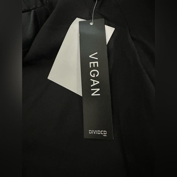 H&M Black Faux Leather Vegan Jacket size XS - Picture 4 of 5